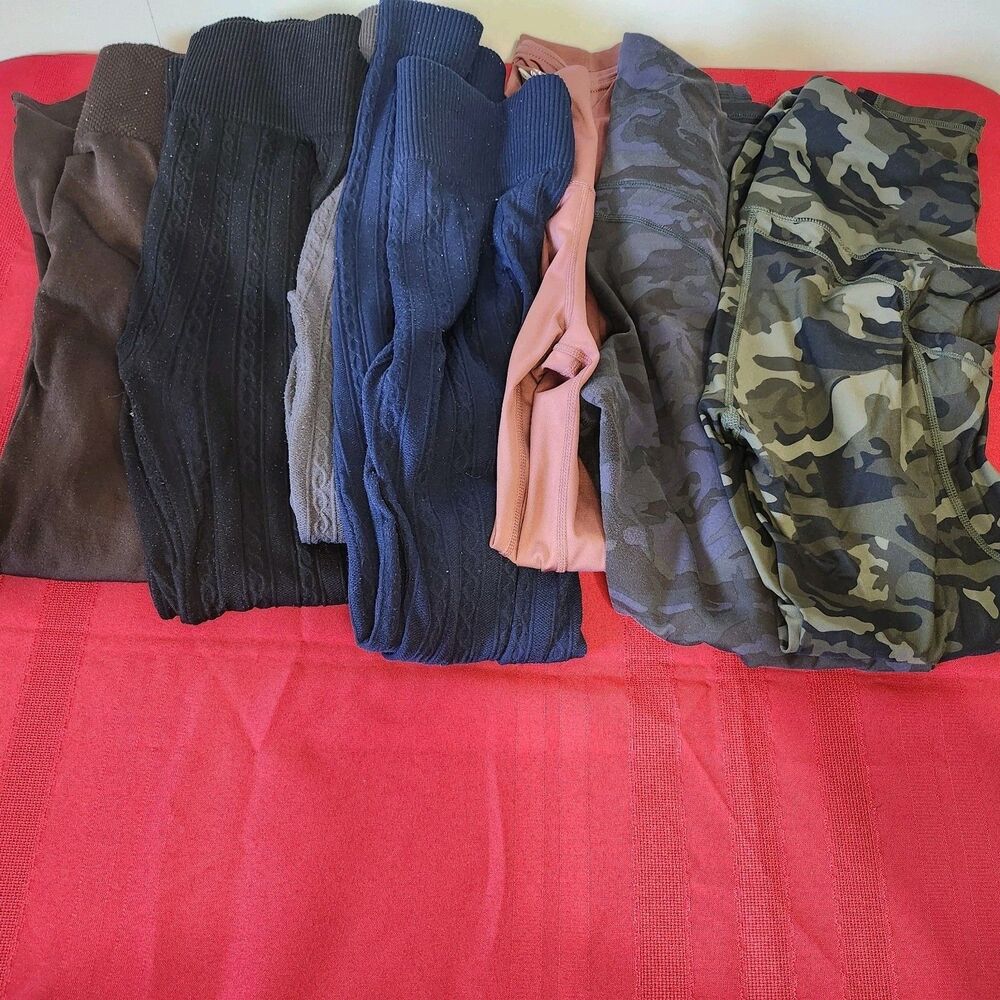 Women's Leggings Lot 7 Pair Medium Athleisure 90 Degree Sofra Member's Mark - Picture 2 of 2